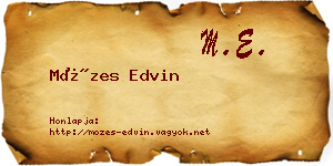 Mózes Edvin névjegykártya